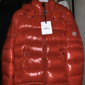 Moncler Maya Lacquered Down Jacket Nwt Bright Red